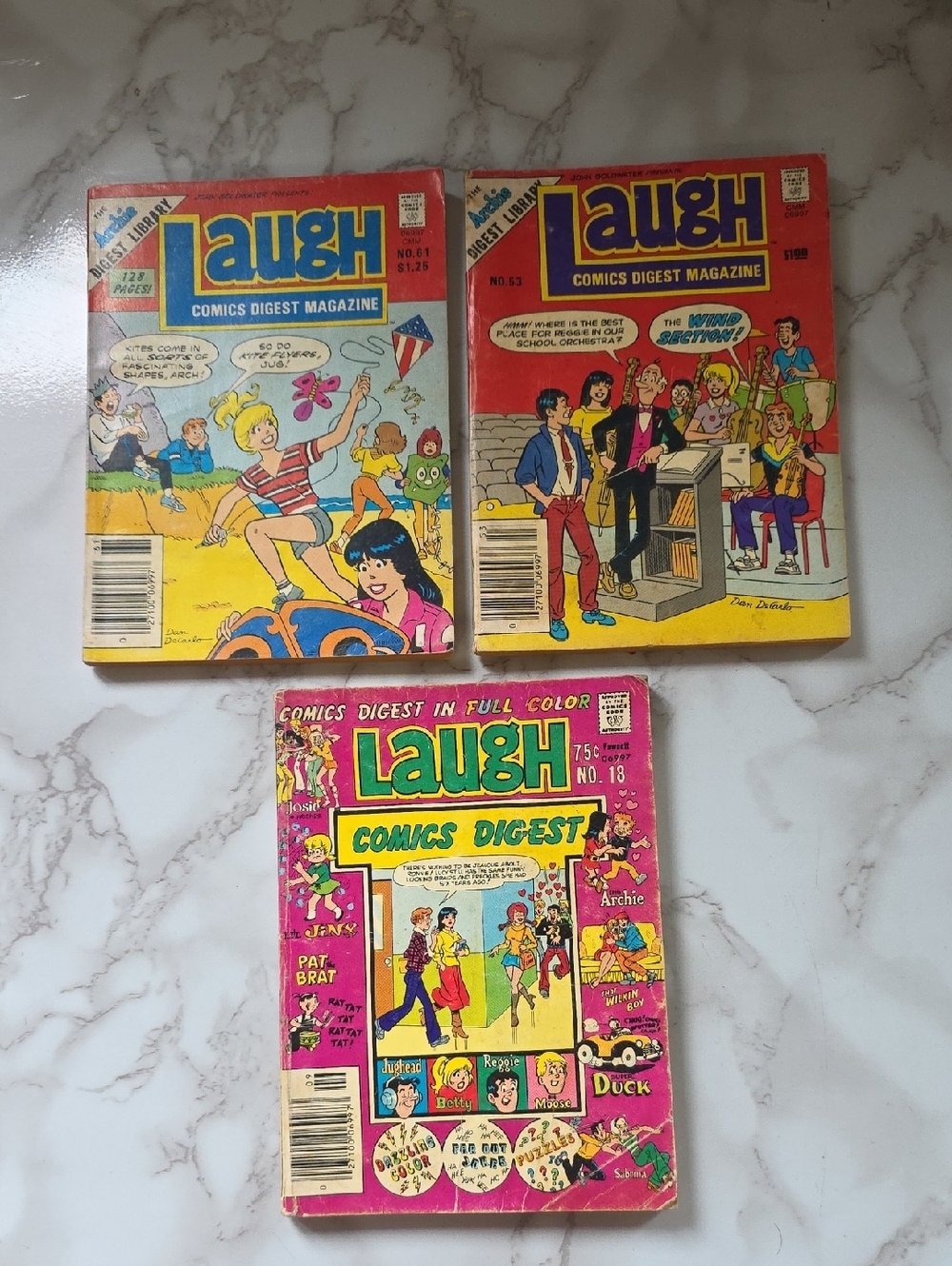 LAUGH Digest Set 3 Vintage Paperback Comic Books #18, #53, #61, 1978-1985